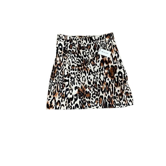 Milly Leopard Print Modern Mini Skirt‎ Size 0 NWT - Picture 5 of 7